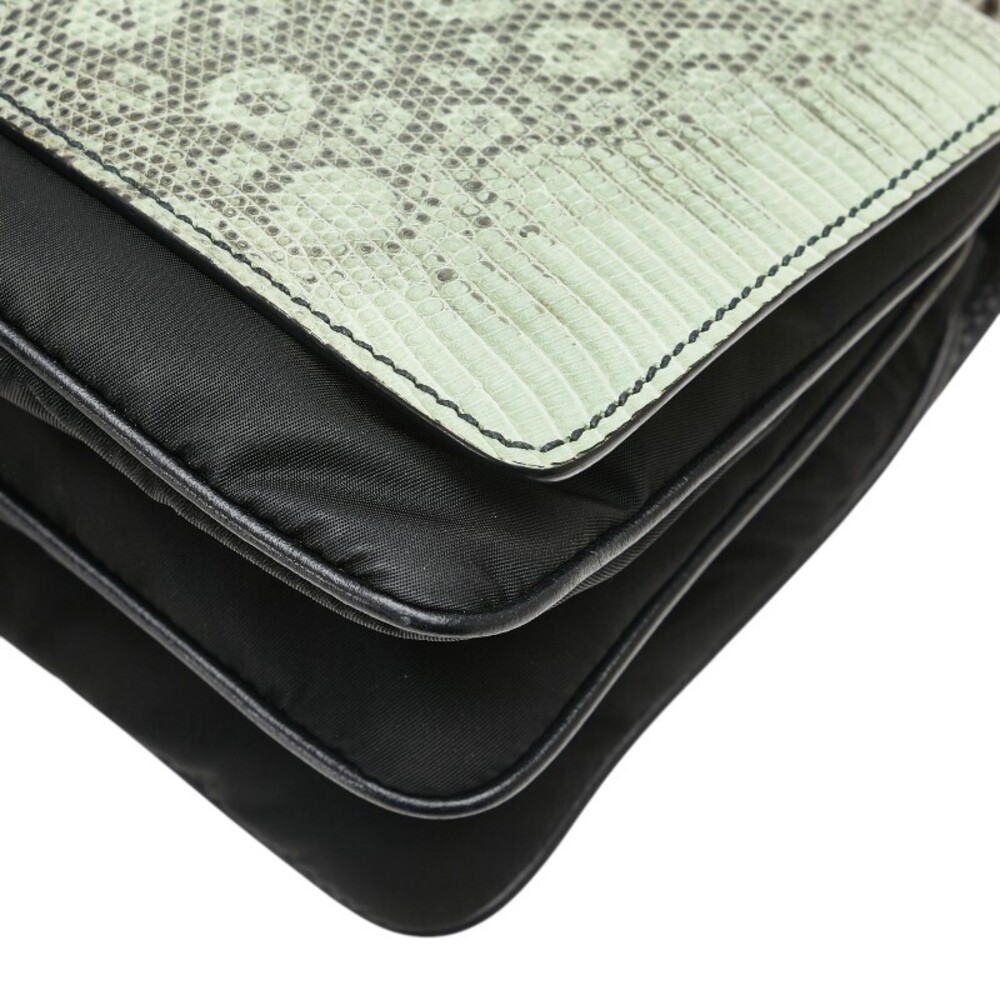 Prada Python Chain Shoulder Bag Black Green - image 4